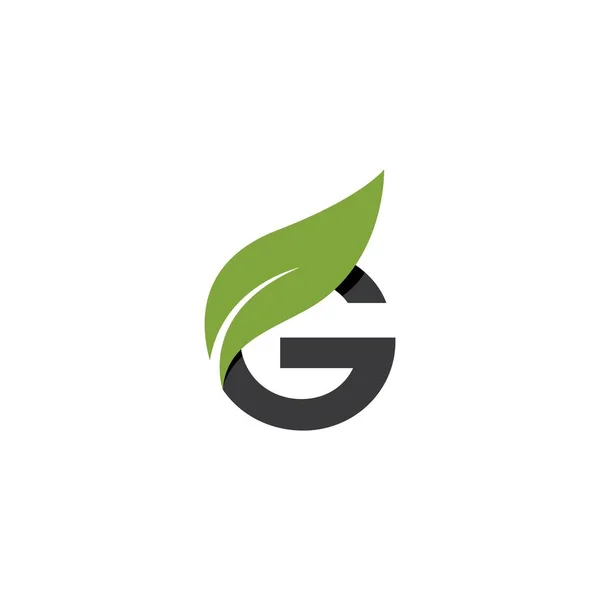 Начальная Буква Зеленым Листом — стоковый вектор