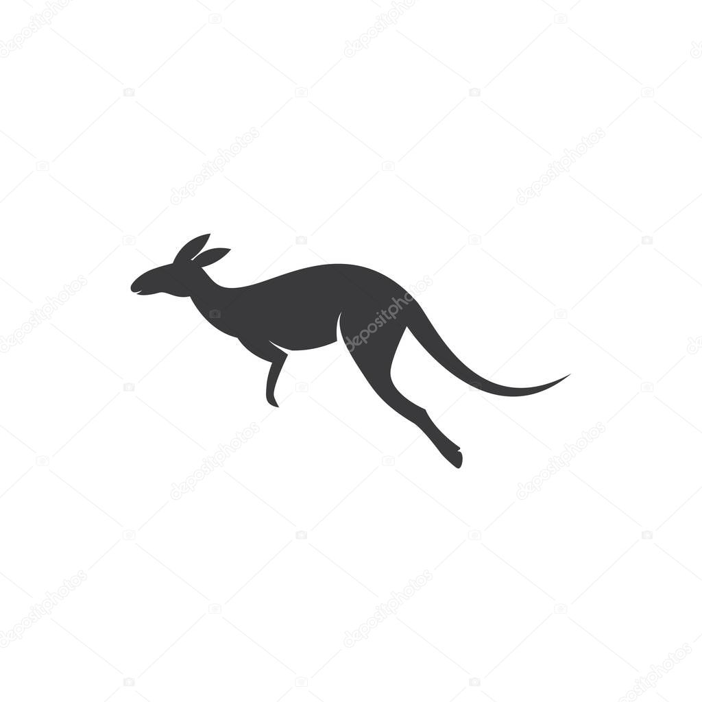 Kangaroo illustration logo template vector design