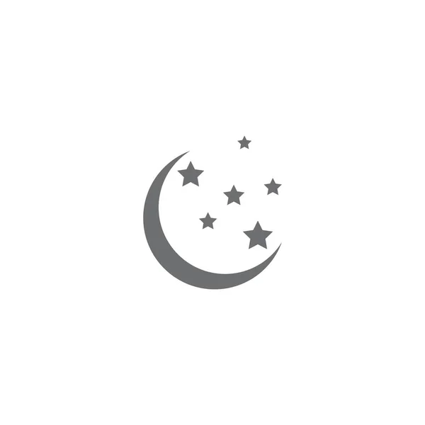 Star Moon Logo Illustration Vector Template — Stock Vector
