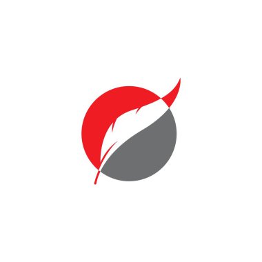 Tüy ilüstrasyon logo vektör şablonu