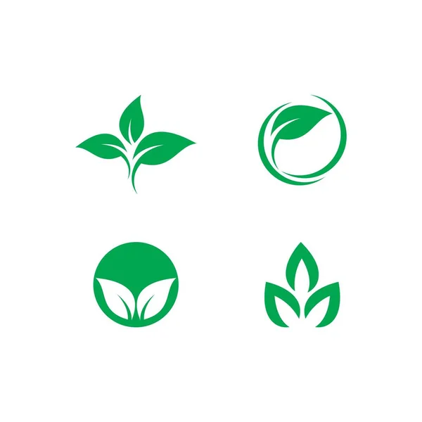 Ilustracja Projektu Logo Zielony Liść — Wektor stockowy