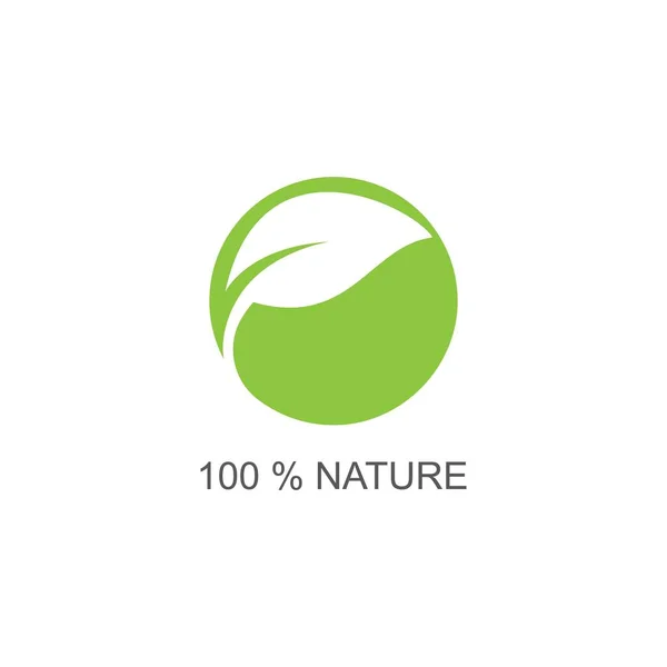 Ilustração Design Logotipo Folha Verde — Vetor de Stock