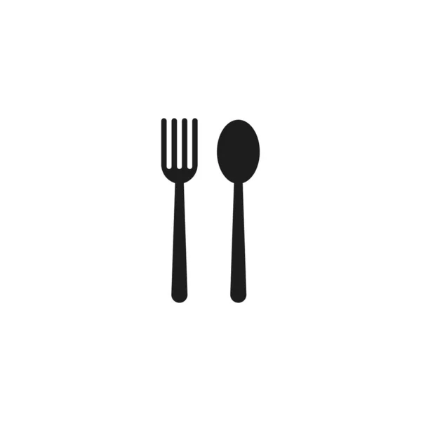 Tenedor Cuchara Icono Vector Plantilla — Vector de stock