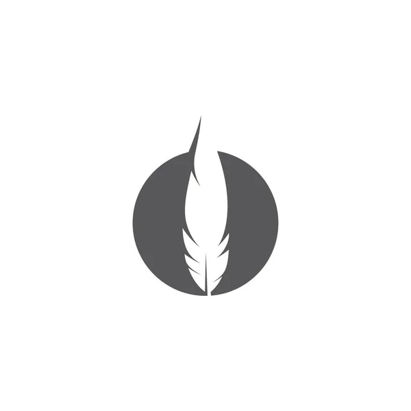 Plantilla Vectorial Logotipo Ilustración Pluma — Archivo Imágenes Vectoriales