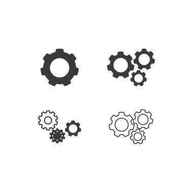 Vites simgesi vektör tasarımının kümesi