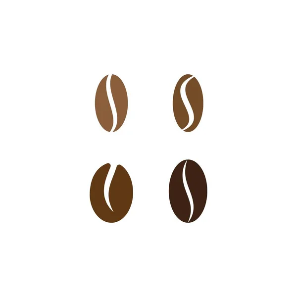 Set Kaffeebohnen Logo Vektor Design — Stockvektor