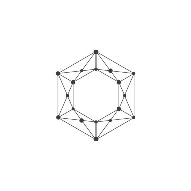 Çokgen soyut tasarım vektör şablonu 