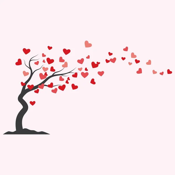 Tree Heart Leaves Vector Illustration Design — Stock Vector