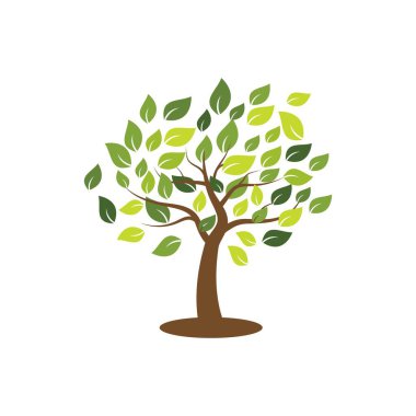 Ağaç doğası illüstrasyon logosu vektör tasarımı