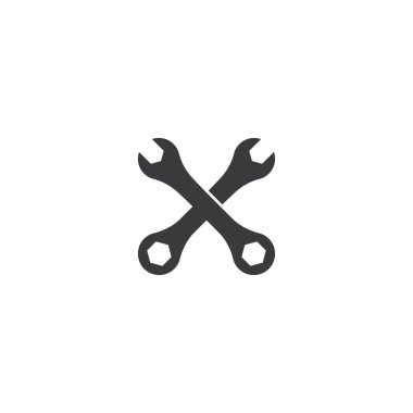 Tamirci Wrench logo vektör düz tasarım 