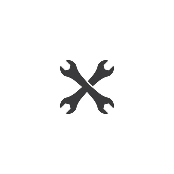 Handyman Skiftnyckel Logotyp Vektor Platt Design — Stock vektor