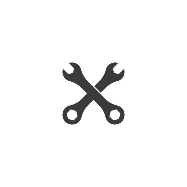 Handyman Wrench Logo Vector Plat Ontwerp — Stockvector