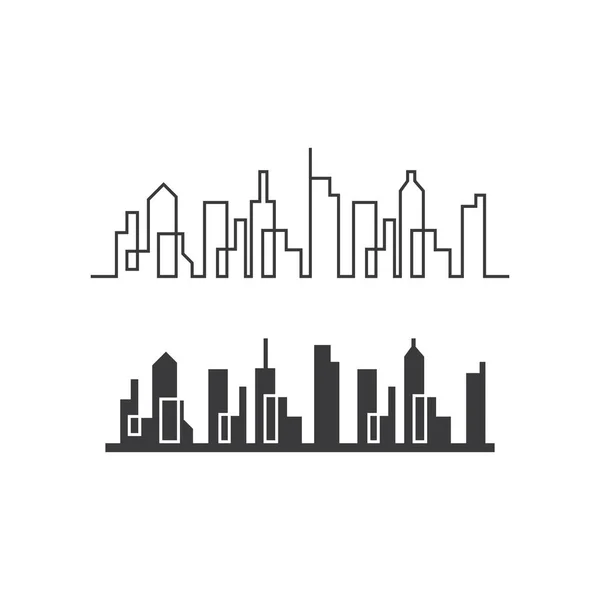 Moderne Stad Skyline Vector Illustratie Plat Ontwerp — Stockvector