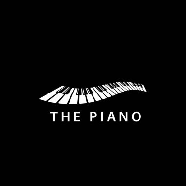 Piyano vektör ilüstrasyonu düz tasarım şablonu