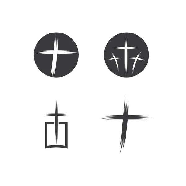Igreja Logotipo Modelo Ilustração Vetorial —  Vetores de Stock