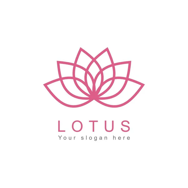 Belleza Lotus Flores Ilustración Logo Vector Diseño — Archivo Imágenes Vectoriales