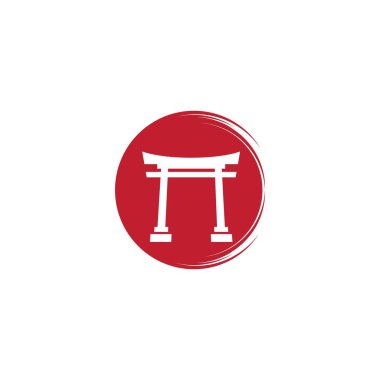 Torii kapı illüstrasyon logo vektör tasarımı