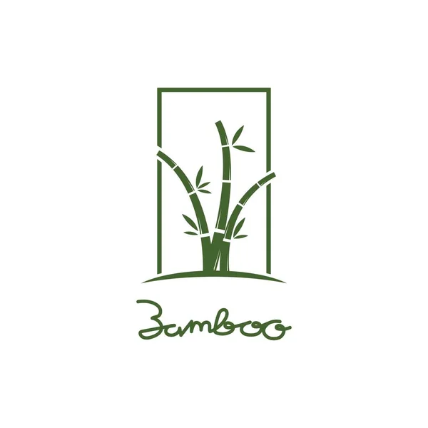 Bambusz Zöld Levél Logó Szűrő Vektor Sablonnal — Stock Vector