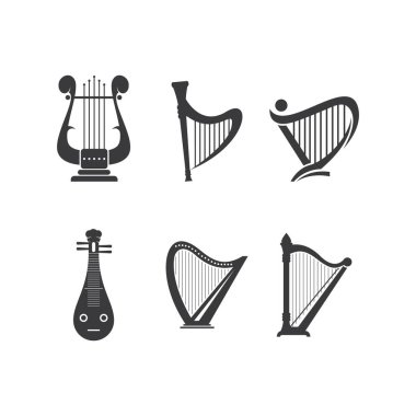 Harp illüstrasyon logo vektör tasarımı