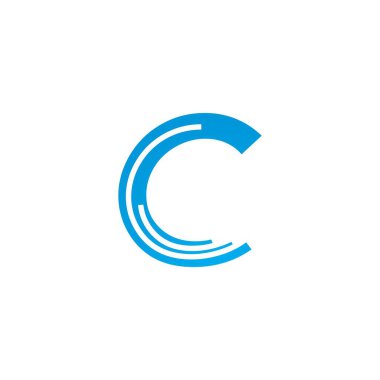 Modern C İlk harf alfabe yazı tipi logo vektör tasarımı