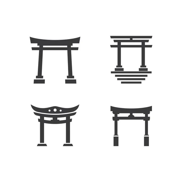 Torii Portão Ilustração Logotipo Vetor Design —  Vetores de Stock