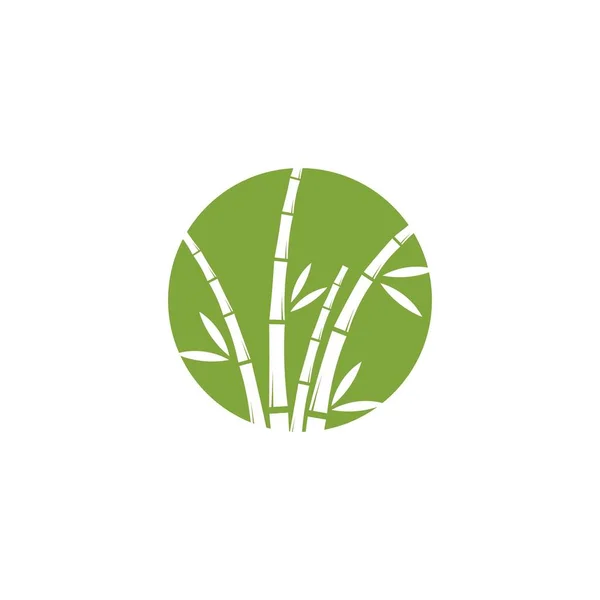 Бамбук Зеленым Листом Логотипа Иллюстрации Векторный Шаблон — стоковый вектор