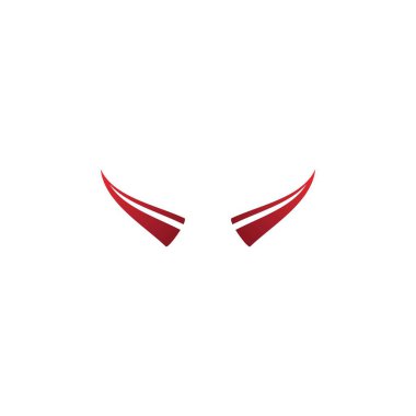 Şeytan Boynuzu logo vektör düz tasarımı