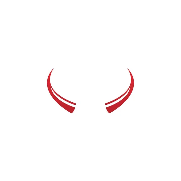 Diablo Horn Logo Vector Diseño Plano — Vector de stock