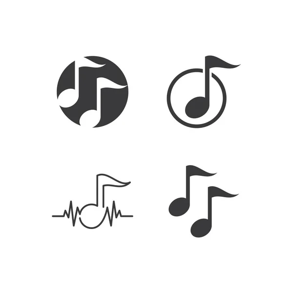 Logo Nota Musical Plantilla Vectorial — Archivo Imágenes Vectoriales