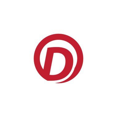 Modern D İlk harf alfabe yazı tipi logo vektör tasarımı