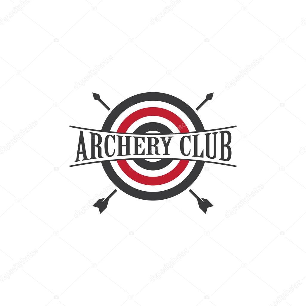 Archery logo vector ilustration flat design