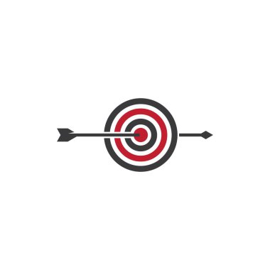 Okçuluk logosu vektör ilüstrasyonu düz tasarım