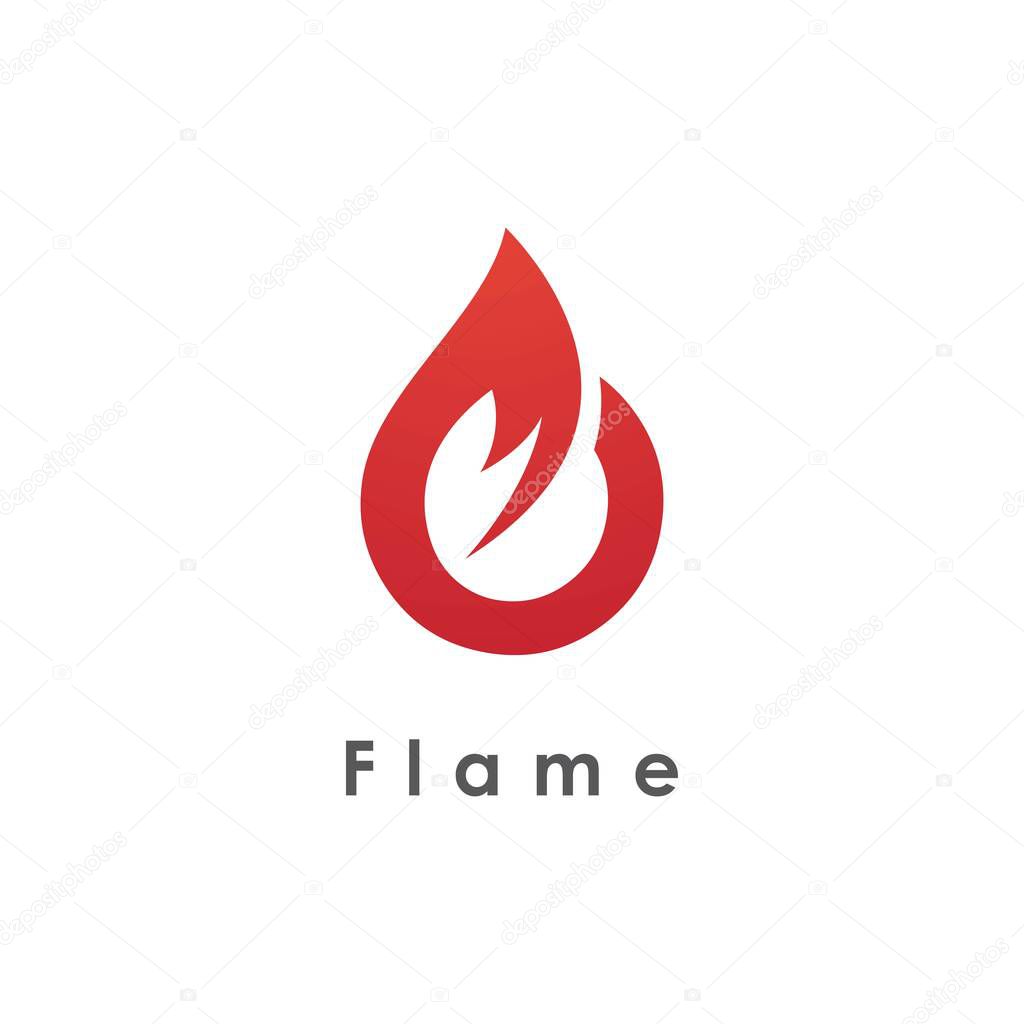 Fire flame illustration logo Template