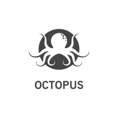 ahtapot logo tasarım vektör şablonu