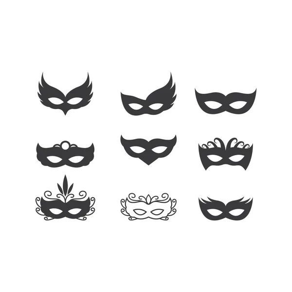 Party Maske Schwarz Symbol Vektor Flaches Design — Stockvektor