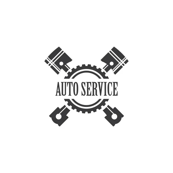 Piston Auto Service Logo Vecteur Plat Design — Image vectorielle