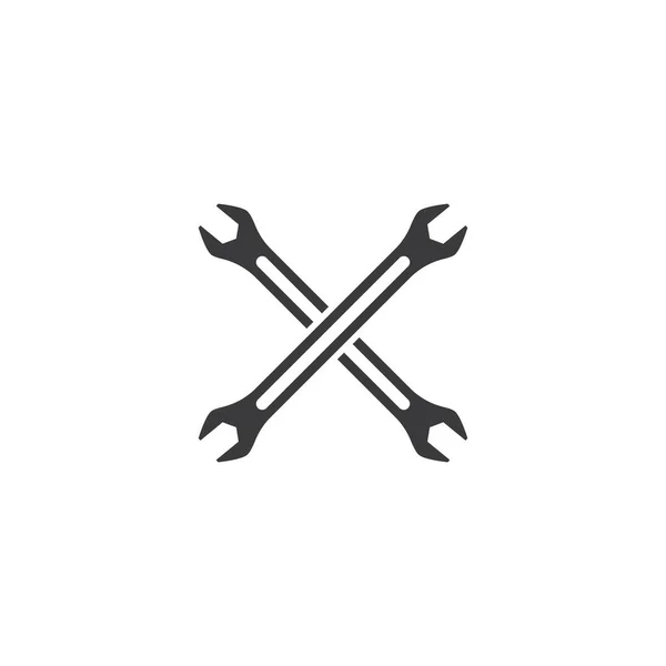 Wrench Logo Vector Plat Ontwerp — Stockvector