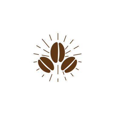 Kahve çekirdekleri illüstrasyon logosu vektör tasarımı