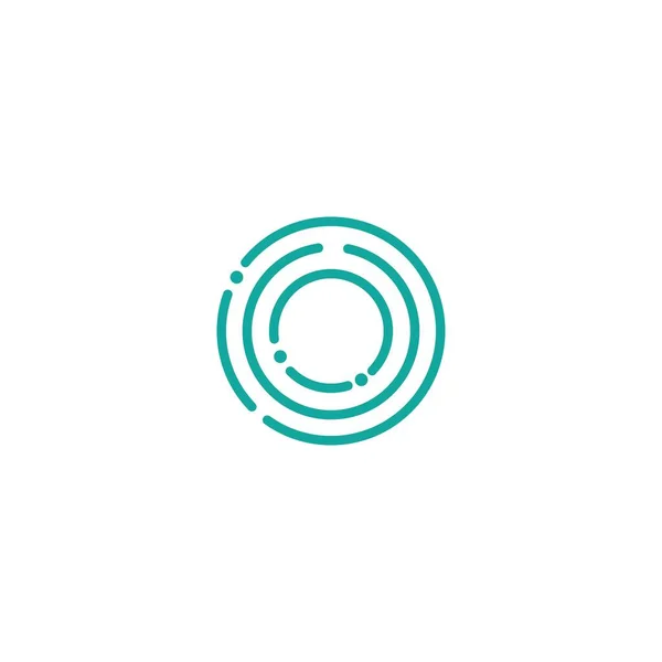 Círculo Línea Circuito Tecnología Logo — Vector de stock