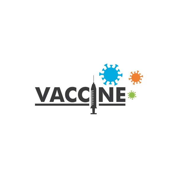 Vaccin Covid Logo Vecteur Plat Design — Image vectorielle