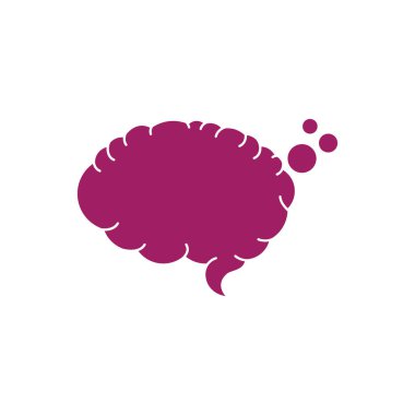 Brain logo icon flat design