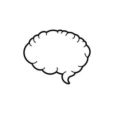 Brain logo icon flat design
