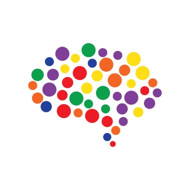 Brain logo icon flat design
