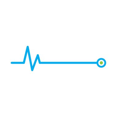 Medical pulse logo icon flat design