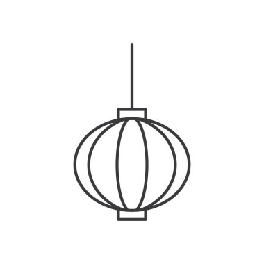 Asılı bir Çin fenerinin minimalist çizimi.