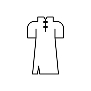 Geleneksel Cheongsam elbisesinin basitleştirilmiş grafiği.