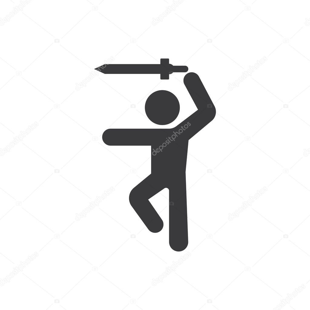 Stick Figure Holding Sword icon