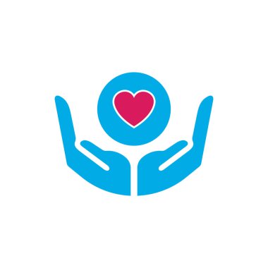 Aşk logosu ve sembol vektör çizimi tasarımı