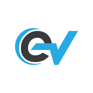 EV elektrikli araçlar logo vektörü düz tasarım