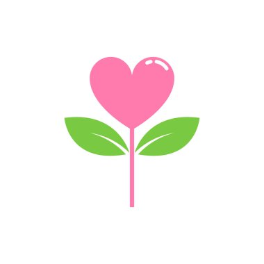 Yeşil yapraklı ve saplı pembe kalp çiçeği..